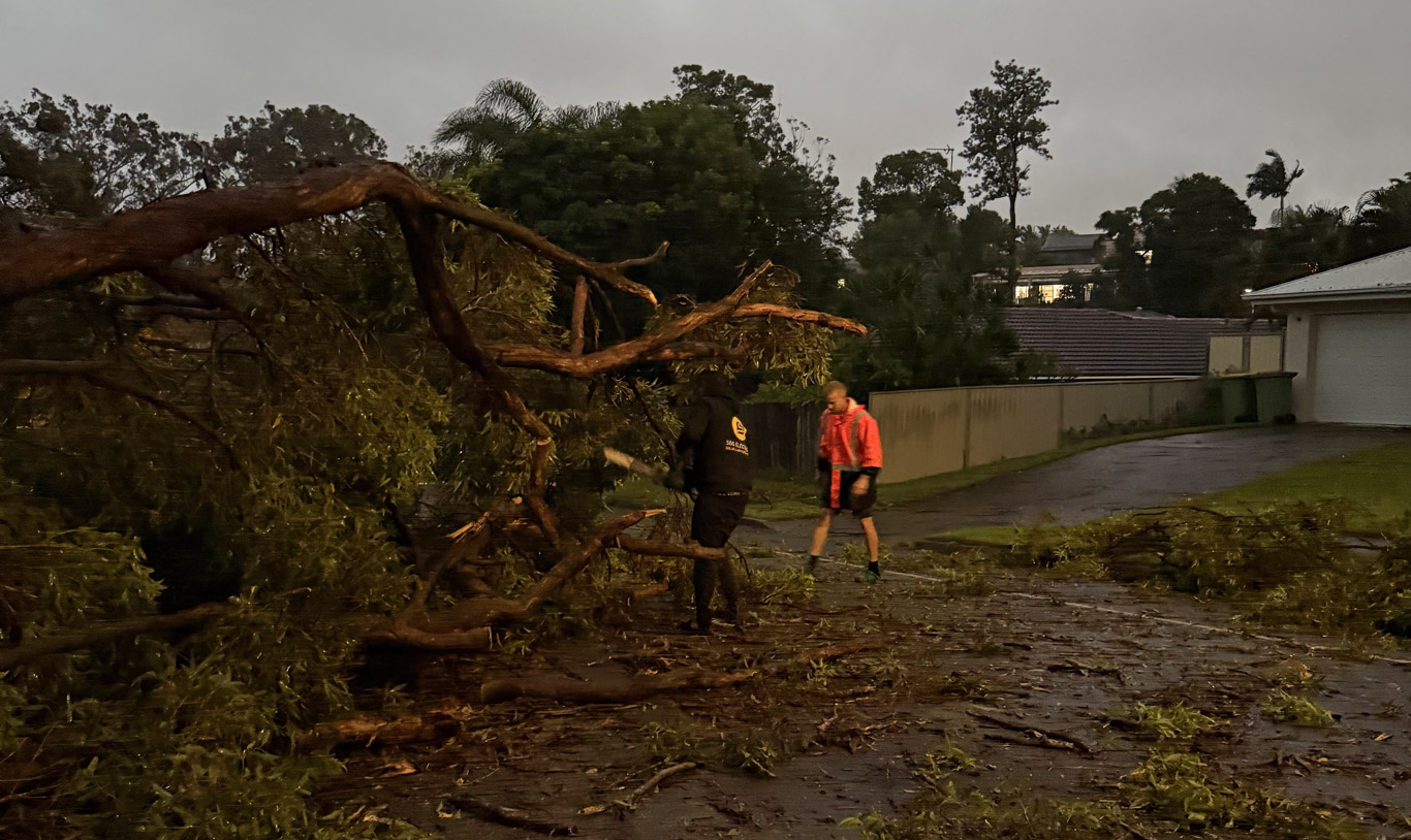 SGS Electrical team members helping local residents after Cyclone Alfred